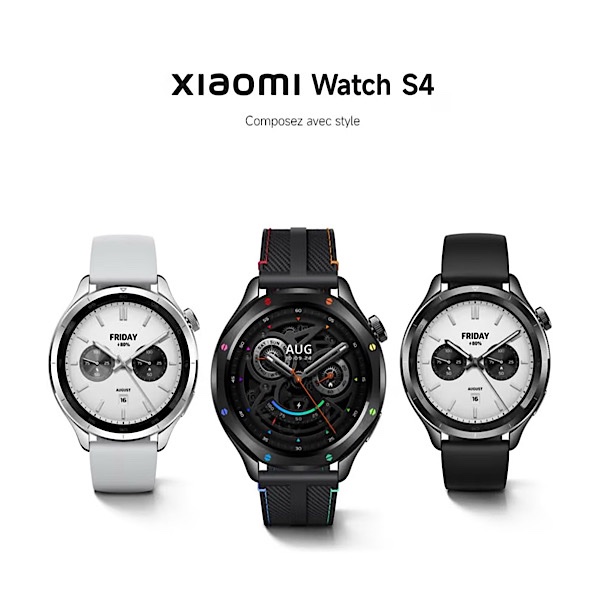 Xiaomi Watch S4 - Montre connectée, 15Jrs d’autonomie, Écran 1,43″ AMOLED, Bluetooth 5.3, SpO₂, Bracelet noir en similicuir – Rainbow (Arc-en-ciel) – Image 2