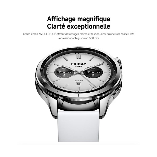 Xiaomi Watch S4 - Montre connectée, 15Jrs d’autonomie, Écran 1,43″ AMOLED, Bluetooth 5.3, SpO₂, Bracelet noir en similicuir – Rainbow (Arc-en-ciel) – Image 3