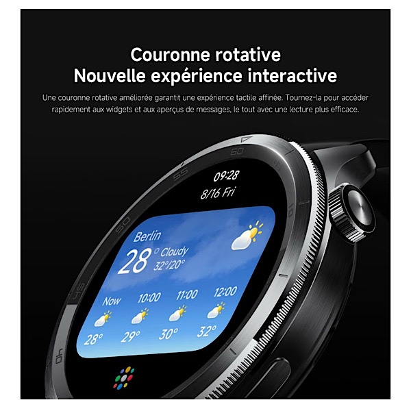 Xiaomi Watch S4 - Montre connectée, 15Jrs d’autonomie, Écran 1,43″ AMOLED, Bluetooth 5.3, SpO₂, Bracelet noir en similicuir – Rainbow (Arc-en-ciel) – Image 5