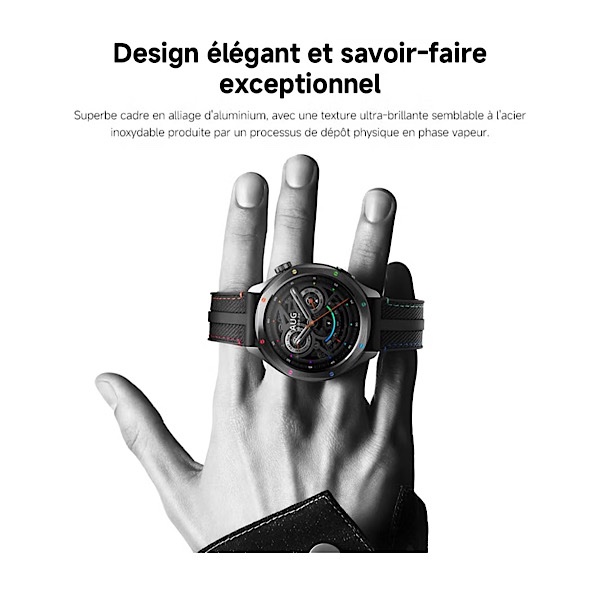 Xiaomi Watch S4 - Montre connectée, 15Jrs d’autonomie, Écran 1,43″ AMOLED, Bluetooth 5.3, SpO₂, Bracelet noir en similicuir – Rainbow (Arc-en-ciel) – Image 6