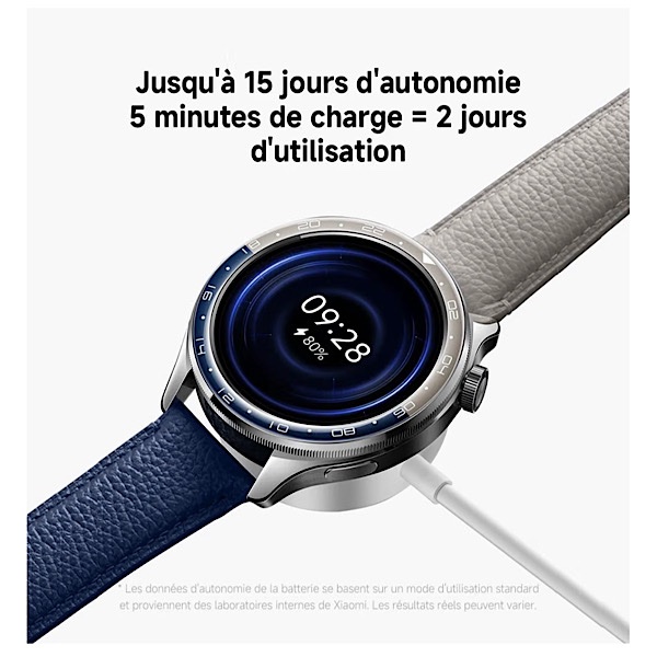 Xiaomi Watch S4 - Montre connectée, 15Jrs d’autonomie, Écran 1,43″ AMOLED, Bluetooth 5.3, SpO₂, Bracelet noir en similicuir – Rainbow (Arc-en-ciel) – Image 7
