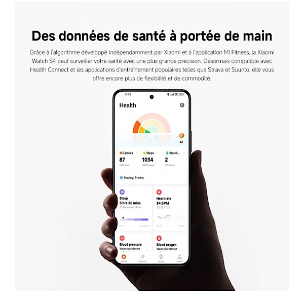 Xiaomi Watch S4 - Montre connectée, 15Jrs d’autonomie, Écran 1,43″ AMOLED, Bluetooth 5.3, SpO₂, Bracelet noir en similicuir – Rainbow (Arc-en-ciel) – Image 11